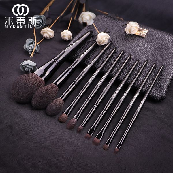 Outils de maquillage My Destiny Pearl Black Series Ensemble de pinceaux de maquillage pour débutants Pinceaux de maquillage pour animaux en poils synthétiques Sourcils Fard à paupières Poudre Blush 230909