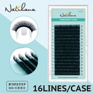 Make -uptools Natuhana Korea PBT 16ROWS B C D CURL EYELASH Extension False Individual Lashes Handgemaakte faux nink wimpers voor uitbreidingen 230425