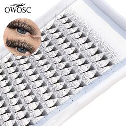 Make -upgereedschap Owosc 5D12D Soft Natural Mink wimper 12 rijen hand geprefabriceerde volumefan verlengt maximale grootte vrouwelijk false 230330