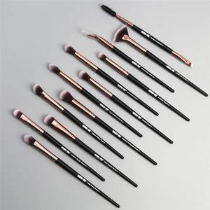 MAANGE – ensemble de pinceaux professionnels de maquillage, 12 pièces, pour mélange d'ombre à paupières, Eyeliner, cils et sourcils, 297567 231025