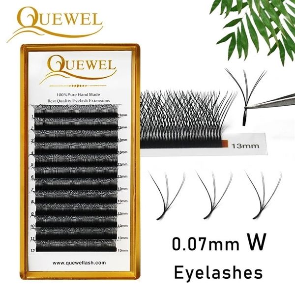 Outils de maquillage Quewel W Shape Extensions de cils 3D Premade Volume Fans Y Style Lashes Confortable Faux Cils Natural Private Label 220922