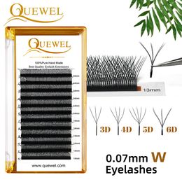 Make -upgereedschap Quewel WSPAPED EYELASH Extension 3D4D5D6D Prefabricated Volume Fan YShaped False Natural Private Label 230330