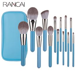 Make-up tools RANCAI make-up kwasten set 13 stks met lederen tas foundation poeder blush oogschaduw wenkbrauwborstel zacht haar cosmetische make-up tool 230724