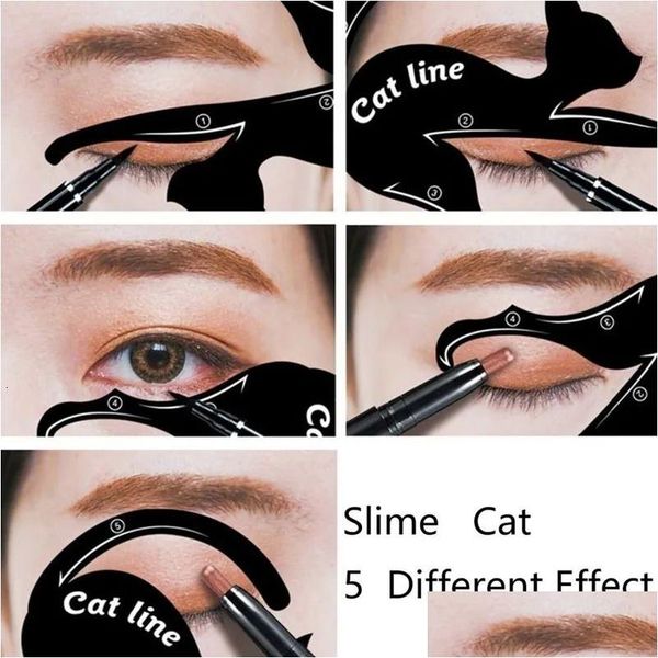 Herramientas de maquillaje Sdotter Eye Eyeliner Tarjeta Cat Line Eyes Plantilla Shaper Modelo Fácil de maquillar Plantillas B Drop Entrega Salud Belleza Dhumv