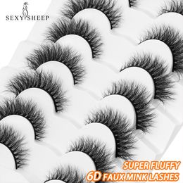 Outils de maquillage SEXYSHEEP False Eyelashes 6D Super Fluffy Wispy Faux Mink CatFox Eye Effect Dramatic Lashes Extension de cils 230425