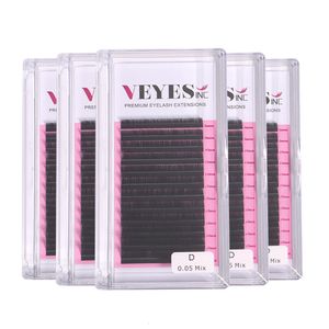 Herramientas de maquillaje Veyes Inc 5 Casos Lot Extensiones de pestañas individuales Faux Mink Lashes Veyelash Professionals Classic Soft Natural Lash Wholesale 230509