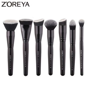 Outils de maquillage ZOREYA Black Brushes Set Eye Face Cosmetic Foundation Powder Blush Eyeshadow Kabuki Blending Make up Brush Beauty Tool 230421