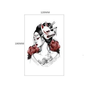 Maquillage ukiyoe geisha demi-bras TBS simulation tatouage autocollant de transfert d'eau