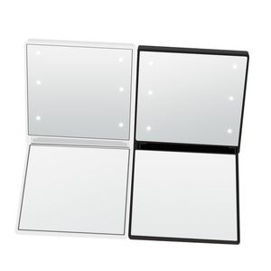 Make-up met 6 kleine LED-verlichting Square S Switch Batterij Raakte Dimmer Operated Stand Cosmetic Mirror
