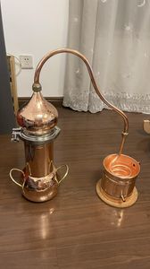 Ensemble de distillation d'alambic en cuivre fait à la main 3L, distillateur d'huile essentielle de fleur, machine à vapeur de vin de brandy, distillateur de cuivre