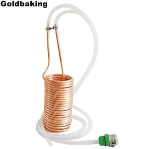 Enfriador de mosto de cobre Goldbaking para elaboración de cerveza, tubo de bobina de enfriamiento de 8 metros de largo para elaboración de cerveza casera