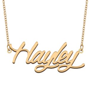 Hayley naamketting hanger op maat gepersonaliseerd voor dames meisjes kinderen beste vrienden moeders geschenken 18k verguld roestvrij staal