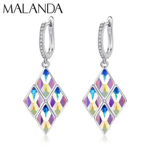 Malanda-kristallen van Swarovski Drop Dames Mode Elegante Dangle Oorbellen Bruiloft Sieraden Gift