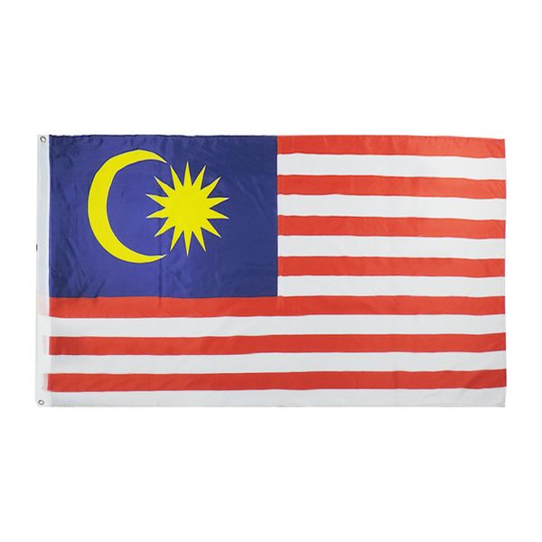 Malaisie Bannière 3ft x 5ft Drapeau Suspendu Polyester Malaisie Drapeau National Bannière Extérieur Intérieur 150x90cm pour Célébration