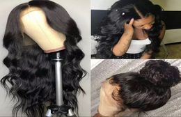 Malaisie Body Wave Wigs 44 Lace Fermeure Wig 100 Perruques de cheveux humains Remy Lace Wig pré-cueillette de cheveux pour femmes noires 4714795