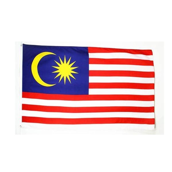 Drapeaux malaisiens 3'X5'ft drapeaux nationaux de pays 150x90cm 100D Polyester livraison gratuite couleur vive avec deux œillets en laiton