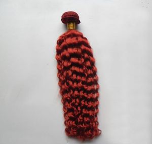 Malaisie rouge couleur vague profonde cheveux tissage 100 cheveux humains Non Remy Non transformés Double trame 1 pièce Bundles7322287