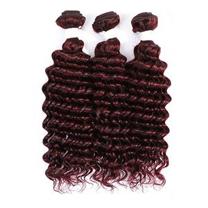 Maleisische 100% Menselijk Haar Bordeaux Kleur Diepe Golf Krullend Body Wave Dubbele Inslagen 99J 10-30 inch Haarproducten