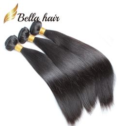 Kwaliteit Remy Hair Maleisian 9a Silky rechte menselijk haar Virgin Extensions 3/4 Bundels Black Wave