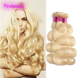 Maleisische 10A Menselijk Haar 613 # Blonde Steil Remy Haar Weeft Dubbele Inslagen Rechte 613 Kleur 10-30 inch Yiruhair255j