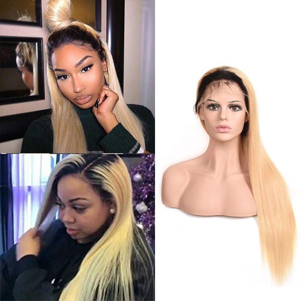 Perruque Lace Front Wig malaisienne Body Wave, cheveux lisses et soyeux, 1B/613, 12-28 pouces, 13x4, 100% cheveux naturels, partie libre, bande réglable