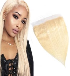 Maleisische 613 Blonde 13x4 Lace frontale zijdezachte rechte geplukte menselijk haar top sluiting 13 bij 4 frontals oor tot EAR7760393