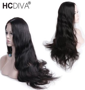 Maleisische Body Wave 360 Full Lace Frontale Pruiken Pre Geplukt Met Babyhaar Remy Menselijk Haar Pruiken Natuurlijk Zwart Voor Vrouw HCDIVA Pruiken3575573