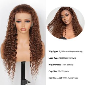Chocolater brun profonde vague dentelle Frontal Human Hair Wigs for Black Women 5x5 HD Lace Wigs Natural Hirline Pre-Cuck with Baby Hair