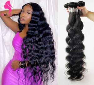 Maleisische lichaamsgolf haar weven bodywave 30 inch 24 22 20 18 3 4 bundels onbewerkte remy Human Hairs Extensions 3Pieces One Set4762561