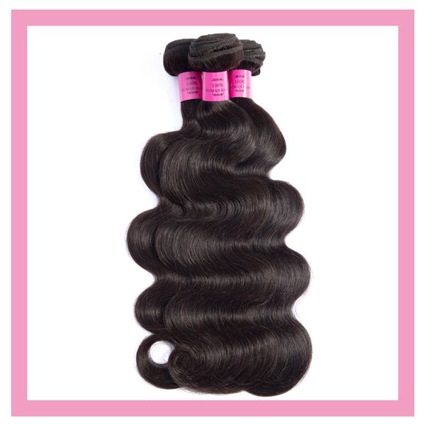 Malese Body Wave Due pacchi Doppie trame Colore naturale Prodotti per capelli vergini umani al 100% Estensioni all'ingrosso