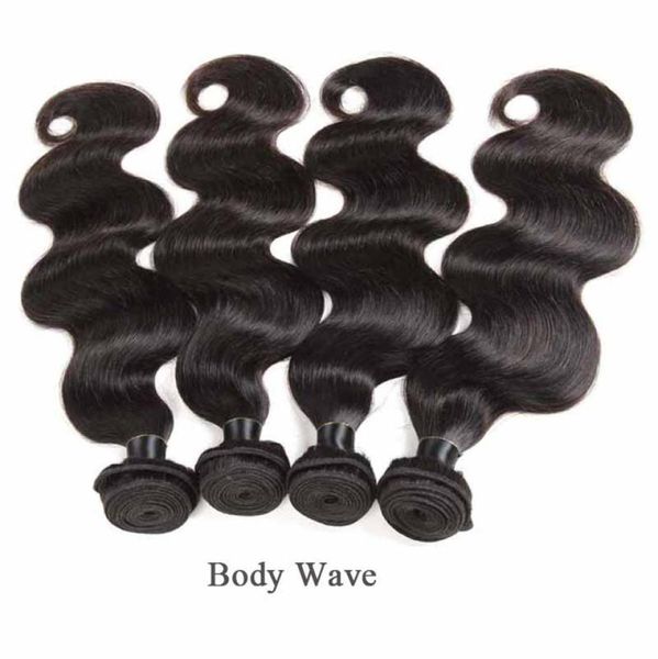 Malaisien Brésilien Vierge Cheveux Raides Vague de Corps Naturel Noir 6 Bundles Lot Indien Remy Extension de Cheveux Humains 50gpcs2084037
