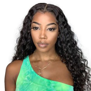 Maleisische Deep Wave Lace Voorpruiken met babyhaar 130% Dichtheid Remy Human Hair Pruik voorgelopen voor vrouwen