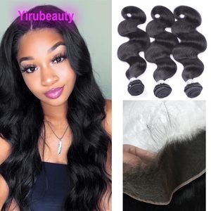 Maleisisch Menselijk Haar 13X4 HD Kant Frontaal Met 3 Bundels Body Wave 4 stks/partij Groothandel Gratis Deel Remy Producten Sluitingen