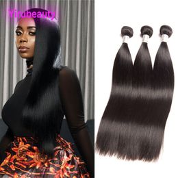 Cheveux humains malaisiens 3 paquets soyeux droite 100% Extensions de cheveux vierges non transformés vison malaisien tisse des trames de cheveux