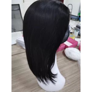 Perruque Lace Front Wig malaisienne de cheveux humains 4x4, cheveux vierges, couleur naturelle, 10 à 18 pouces