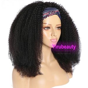 Yirubeauty – perruque malaisienne sans bonnet, cheveux naturels, bandeau Afro, couleur naturelle, 10-26 pouces, densité 150%, 180%, 210%