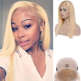 Maleisische Menselijk Haarkant Rechte Virgin Haarproducten 613 Kleur Blonde Pruik Remy Haar 8-28inch