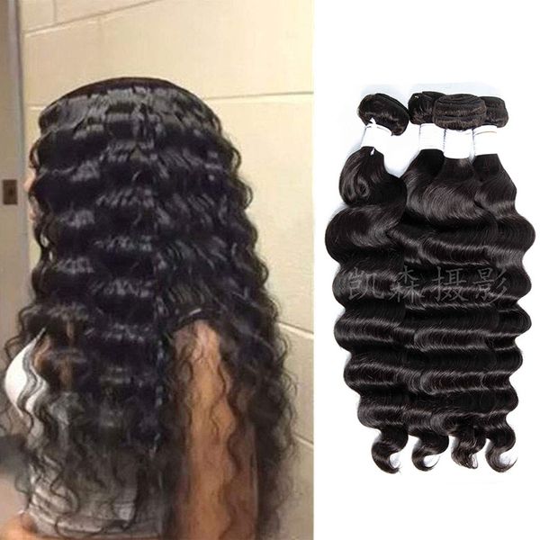 Mèches malaisiennes naturelles Remy, Extensions de cheveux vierges, couleur naturelle, vente en gros, 4 pièces/lot