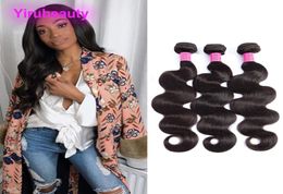 Cheveux humains malaisiens vague de corps entier 3 pièces lot Yirubeauty Double trames vague de corps trois paquets couleur naturelle 7219467