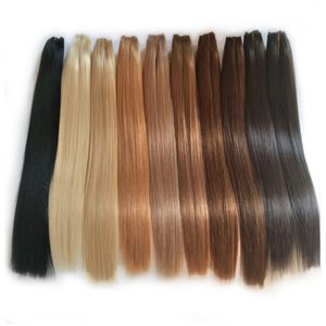 La cuticule brésilienne indienne malaisienne alignée des bundles de cheveux humains bruts de cheveux indiens non transformés 100g / paquet de haute qualité # 1 # 2 # 4 # 6 # 613 20Color Vente