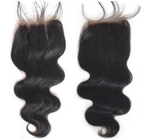 Malaisien péruvien indien brésilien vierge cheveux 44 dentelle fermeture vague de corps cheveux raides tisse des fermetures supérieures cheveux humains 7027250