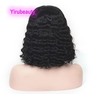 Maleisisch Remy Human Hair 13x4 Lace Front Bob Wig Yirubeauty Kinky Kinky Curly Deep Wave 10-16inch 180% 210% Dichtheid
