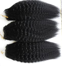 Cabello virgen de Malasia corase yaki 300 s Aplicar extensiones de cabello Micro Link 300 g Extensiones de cabello humano Micro Loop recto rizado 9875192