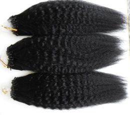 Cabello virgen de Malasia corase yaki 300s Aplicar extensiones de cabello Micro Link 300 g Extensiones de cabello humano Micro Loop recto rizado 2417410