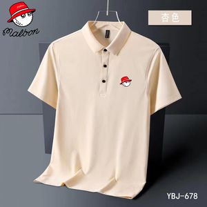 MALKON GOLF MEN'S POLOS SUMME IMPRESSION MALBON T-shirt Polo Men de haute qualité à manches courtes pour hommes respirants top à séchage rapide 72