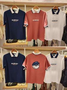 Malbon Golf T Shirts Men Polo T-shirt Causale drukontwerper T-shirts Ademend katoenen Katte mouw US Maat S-XL Wormen Crazy Golf T-shirt 718