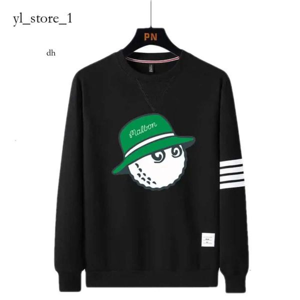 MALKON Sweat à capuche créateur de mode Men S Tshirts Golf Sweater New Trendy Round Cold Long Fit Sport Coton Tops