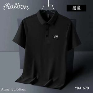 Malbon Mens Camisetas de verano Malbon Golf Polo Borded Malbon Manga de alta calidad Manga corta Aprendible Top de secado rápido 848