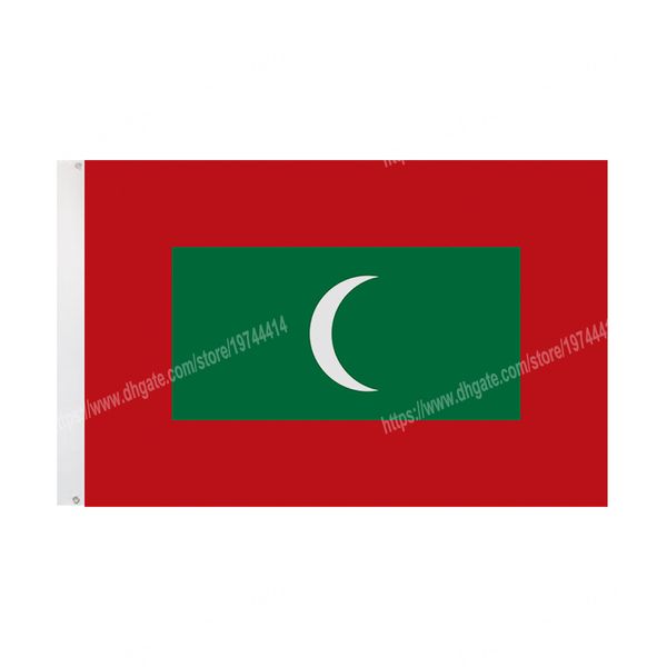 Drapeaux des Maldives Bannière nationale en polyester volant 90 * 150cm 3 * 5ft Drapeau partout dans le monde dans le monde extérieur peut être personnalisé