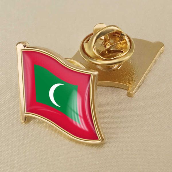 Drapeau National des Maldives, Badge en résine de cristal, broche, Badges de drapeau de tous les pays du monde